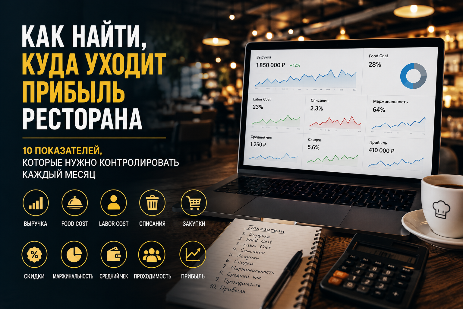 Учет в кафе