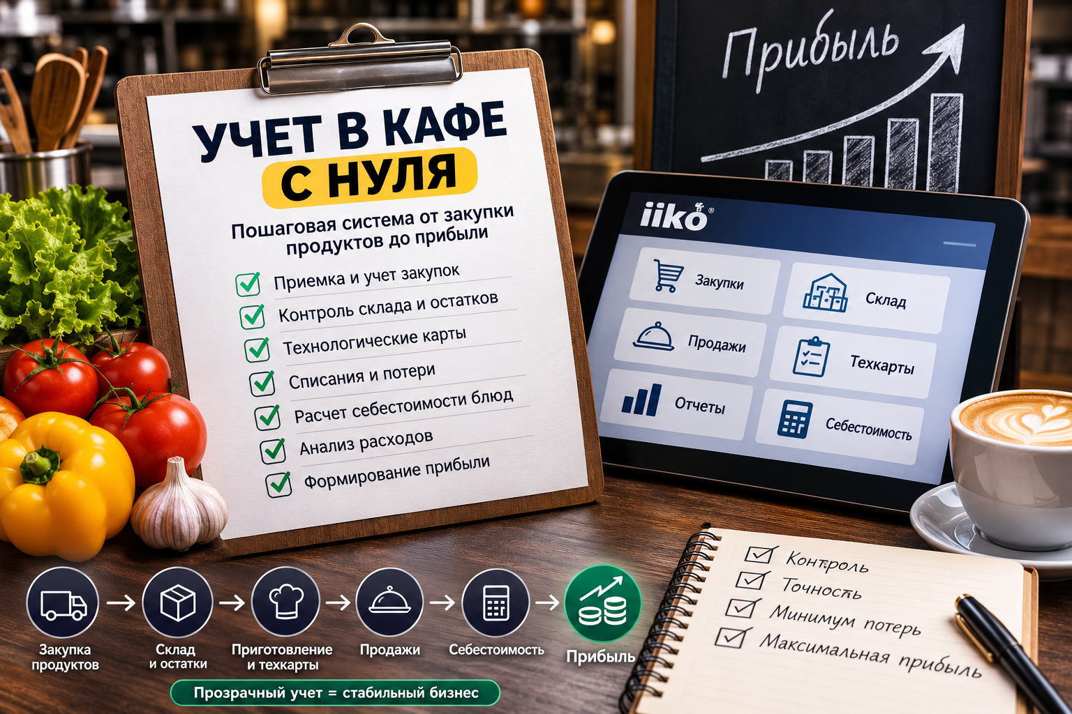 Учет в кафе